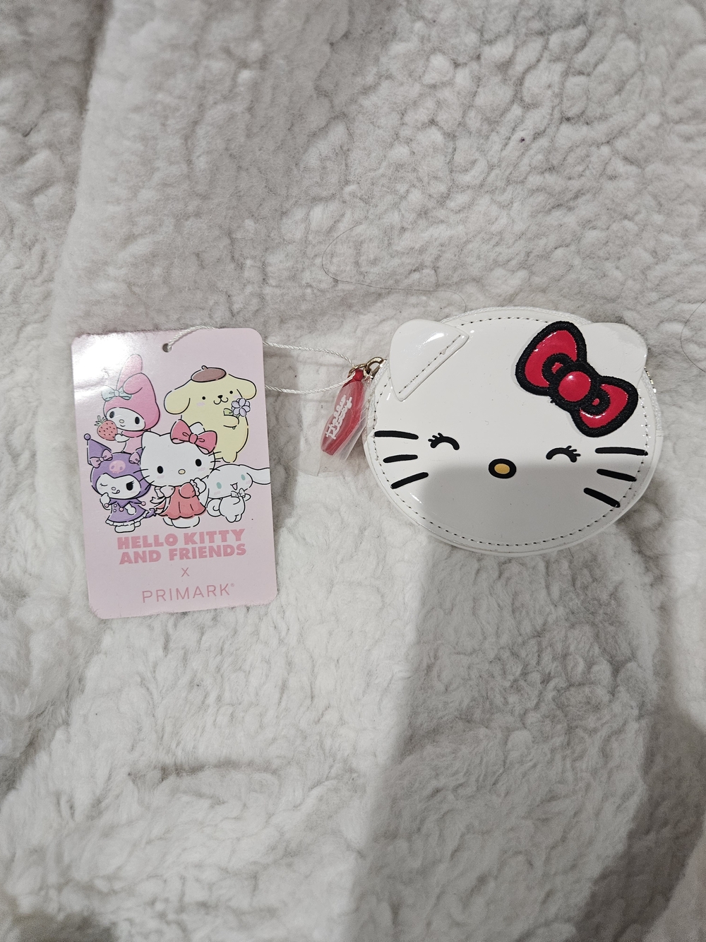 Hello Kitty and Friends Primark White Coin Purse Red Bow New With Tags